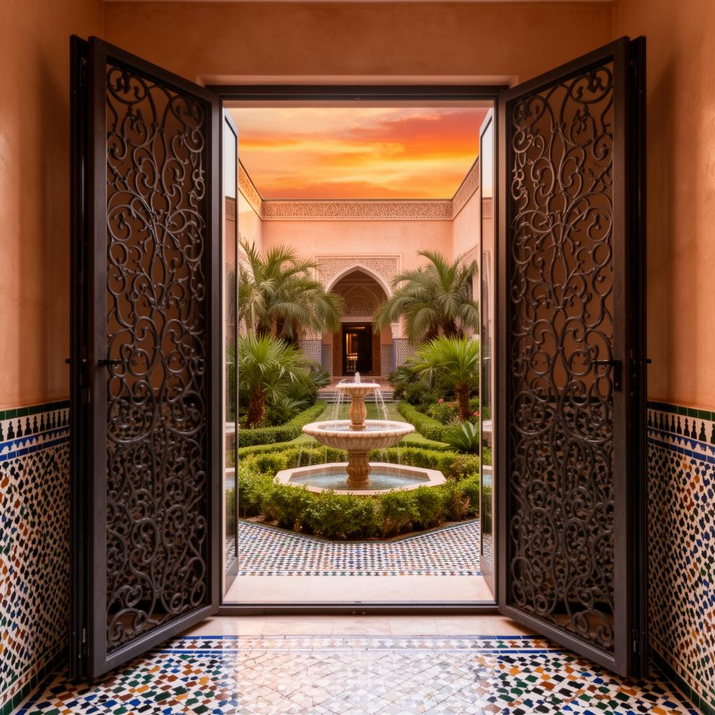 Porte fer forgé riad